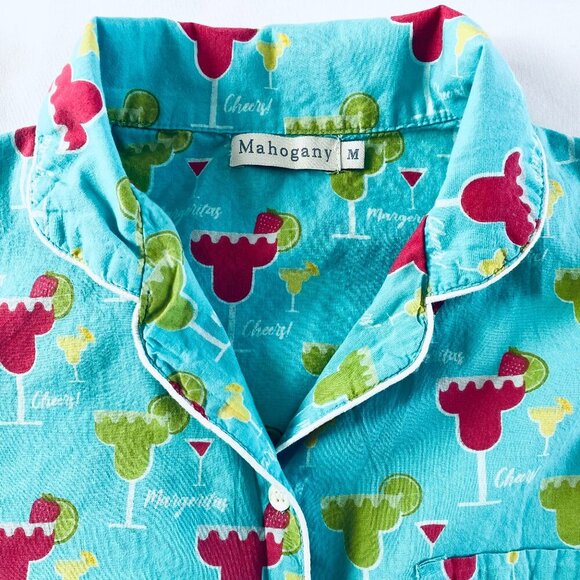 Mahogany Margarita pajama set lightweight cotton Women's size Medium comfy India - Picture 6 of 16